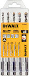 Dewalt Impact Set of 5 Drills Carbide with Hexagonal Shank for Masonry και Wood