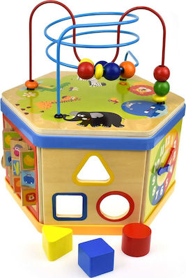 Top Bright Shape Sorting Toy Goge 7 in 1 Activity Cube made of Wood for 12++ Months