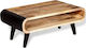 Rectangular Coffee Table made of Solid Wood Beige L90xW55xH39cm