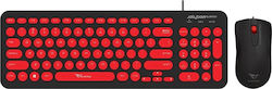 Alcatroz Jellybean U2000 Keyboard & Mouse Set English US Red