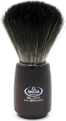 Omega Hi-Brush Shaving Brush with Synthetic Hair Bristles Black