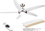 Gruppe R52001-XY-1L Ceiling Fan 132cm with Light and Remote Control White/Oak