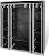 vidaXL Fabric Wardrobe with Zipper and Shelves in Black Color 150x45x176cm