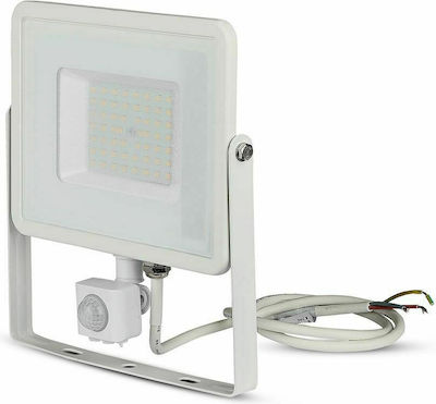 V-TAC Wasserdicht LED Flutlicht 50W Natürliches Weiß 4000K mit Bewegungssensor IP65