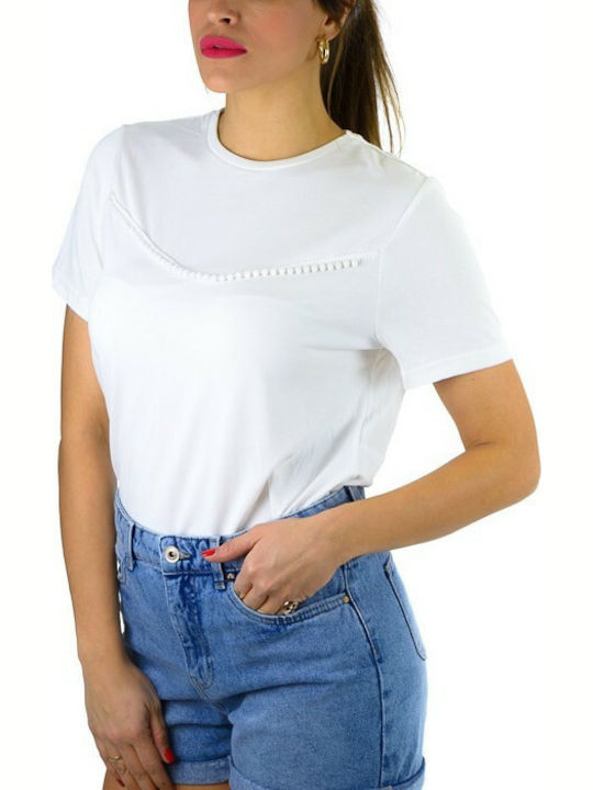 Only Women's Summer Blouse Short Sleeve White