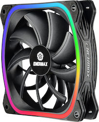 Enermax SquA RGB Gehäuselüfter 120mm mit Verbindung 4-Pin PWM 1Stück Schwarz