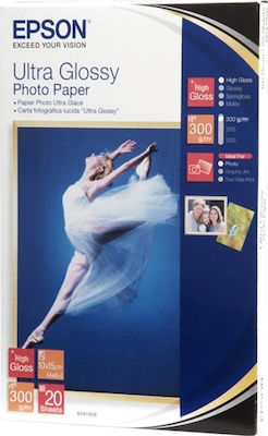 Epson Hârtie foto A6 (10x15) 300gr/m² pentru Imprimante Jet de cerneală 20 de hârtie fotografică