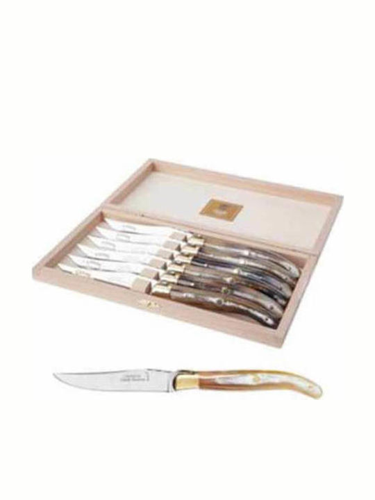 Claude Dozorme Laguiole De Table Light Horn Μαχαίρια Steak από Ανοξείδωτο Ατσάλι 6τμχ