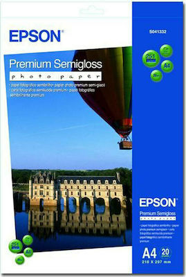 Epson Premium Semi Gloss Photo Paper A4 (21x30) 251gr/m² for Inkjet Printers 20 Sheets