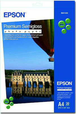 Epson Premium Semi Gloss Fotopapier A4 (21x30) 251gr/m² für Drucker Tintenstrahl 20 Blätter