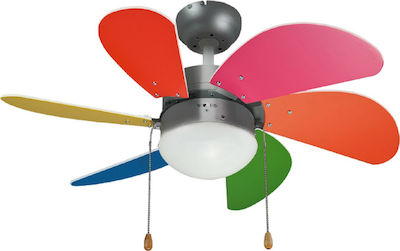 Gruppe J36009-XY-1L Ventilator de Tavan 92cm cu Lumină Multicolor