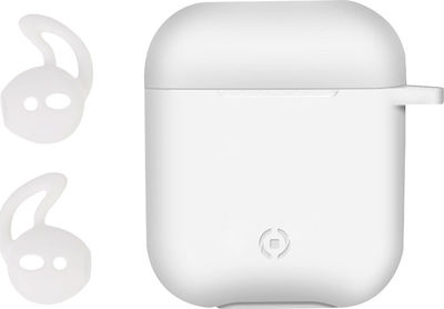 Celly Aircase Case Silicone in White color for Apple AirPods 1 / AirPods 2