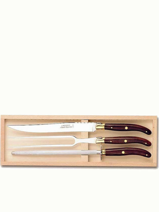 Claude Dozorme Laguiole De Table Vallernia Wood Σετ Μαχαίρια από Ανοξείδωτο Ατσάλι 3τμχ