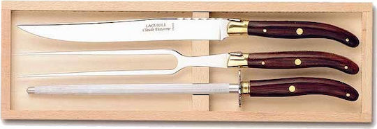 Claude Dozorme Laguiole De Table Vallernia Wood Set Cuțite din Oțel Inoxidabil 3buc