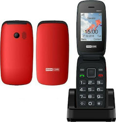 MaxCom MM817 Двойна SIM Мобилен телефон с Големи Бутони Червен