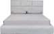 Hyacinth Κρεβάτι Υπέρδιπλο Επενδυμένο με Ύφασμα Ανοιχτό Γκρι με Τάβλες για Στρώμα 160x200cm
