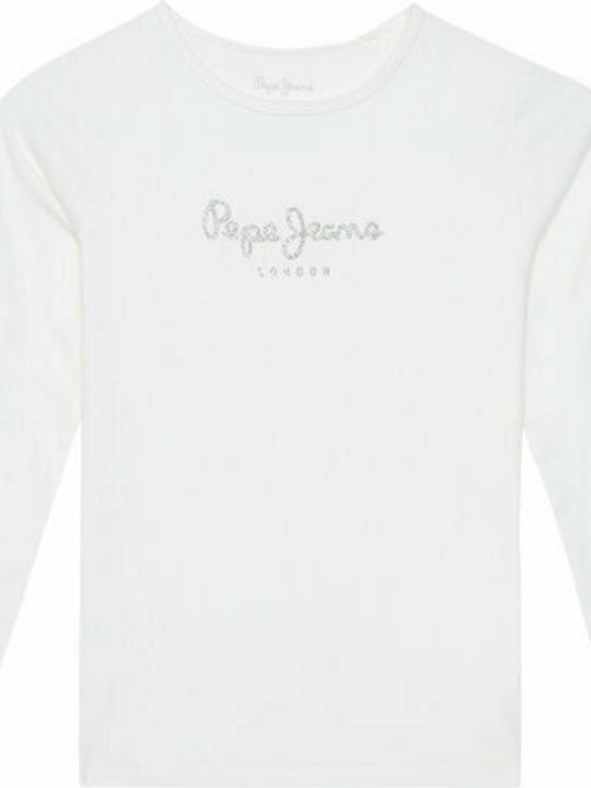 Kids' Shirt Long Sleeve White HANA GLITTER