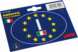 Lampa Αυτοκόλλητη Ιταλική Σημαία Αυτοκινήτου με Σήμα Ευρώπης