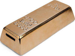 Kikkerland Κουμπαράς Κεραμικός Ράβδος Χρυσού Χρυσός 19x8x5.5cm