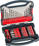 Einhell 41 Set Drill Bits with Cylindrical Shank for Wood, Metal and Masonry