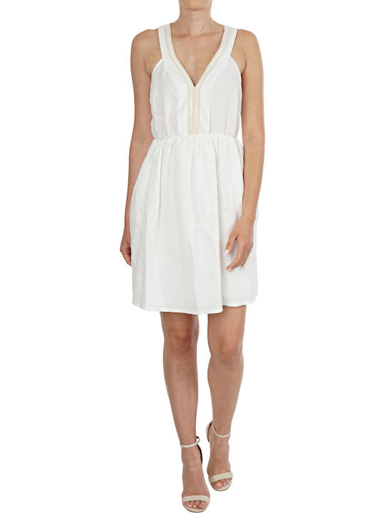 Moutaki Sommer Mini Kleid Wickel Weiß