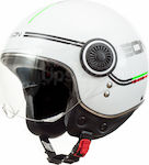 Beon B-110B Jet Helmet White/Green/Red