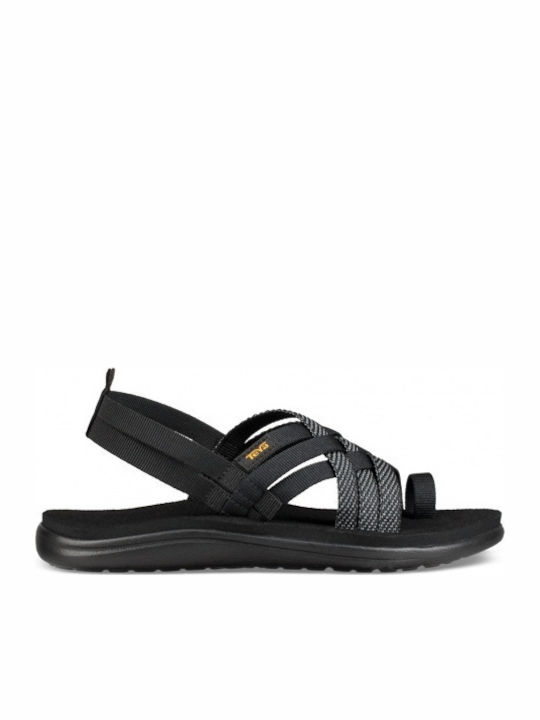 Teva Voya Strappy Women's Flat Sandals in Black Color 1099271-HBK