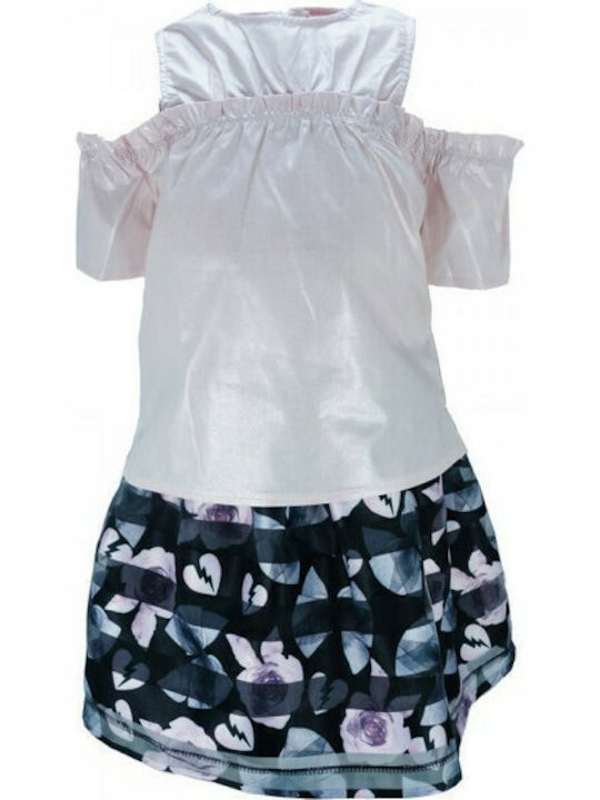 Εβίτα Kids Set with Skirt Summer 2pcs Pink