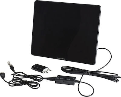 ANT-358 Indoor TV Antenna (with power supply) Black Connection via Coaxial Cable