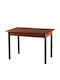 126 Table Kitchen Wooden with Metal Frame Black / Brown 110 110x70x77cm