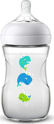 Philips Plastic Bottle Natural Anti-Colic with Silicone Nipple for 1+ months Whale 260ml 1pcs