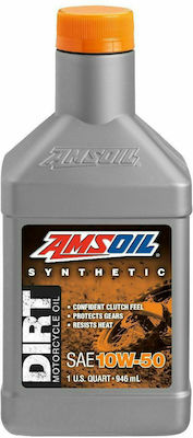 Amsoil Synthetic Dirt Bike Synthetic Motorcycle Oil for Four-Stroke Engines 10W-50 960ml