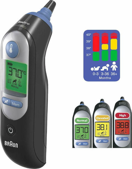 Braun Thermoscan 7 Υπέρυθρο Θερμόμετρο Αυτιού Κατάλληλο για Μωρά Μαύρο