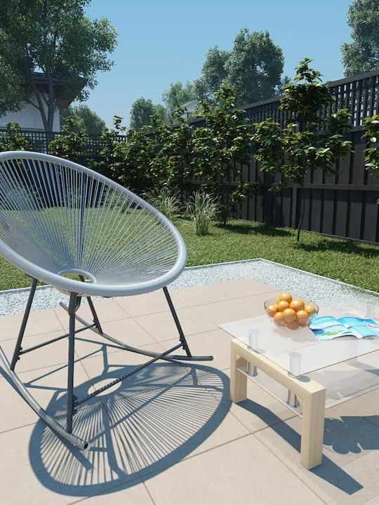 Κουνιστή Καρέκλα Rattan Γκρι 72.5x77x90εκ.