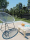 Κουνιστή Καρέκλα Rattan Γκρι 72.5x77x90εκ.
