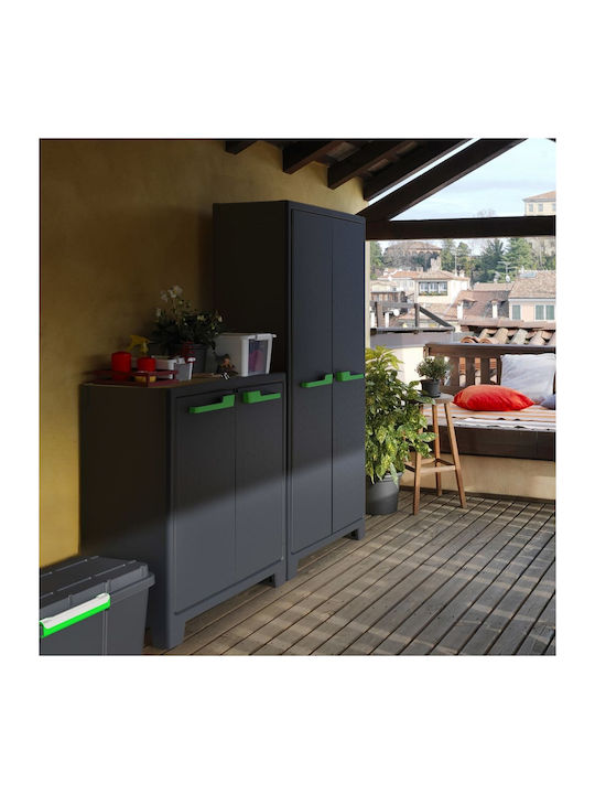 Δίφυλλη Ντουλάπα Moby Πλαστική με 2 Ράφια 80x44x100εκ.