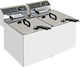 XDome Fryer Electrică Double 15kW Capacity 2x10lt 44.5x65x31.5cm XDF 1010L T