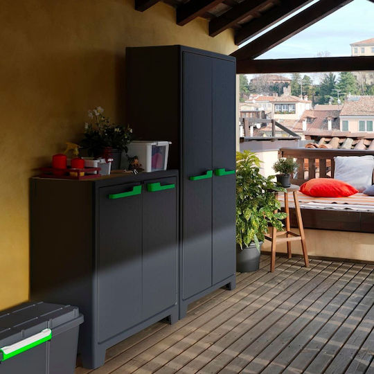 Δίφυλλη Ντουλάπα Moby Πλαστική με 4 Ράφια 80x44x182εκ.