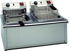 ΤζεΘάν Φ1000 Ρελέ Commercial Electric Double Fryer 2x10lt 10.2kW 50x73x44cm