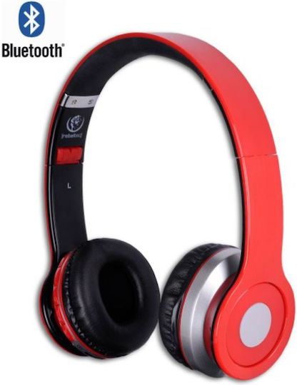 Rebeltec Crystal Wireless / Wired On Ear Headphones with Radio with 6 hours of Operation Red