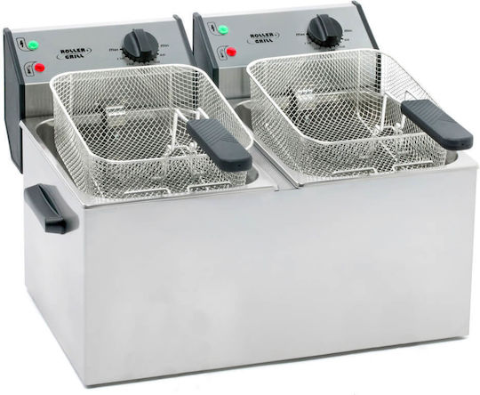 Roller Grill Electric Fryer Double 6kW Capacity 2x8lt 54x42.5x32cm FD80D
