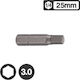 Force Allen bit 1/4" 3x25mm Screwdriver Bit Allen