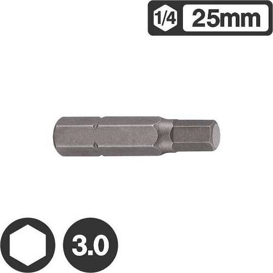 Force Allen bit 1/4" 3x25mm Screwdriver Bit Allen