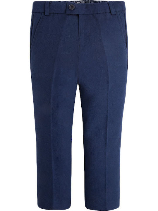 Mayoral Kids Fabric Trousers Navy Blue