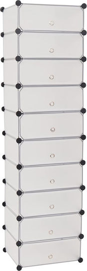 vidaXL Plastik Schuhaufbewahrungsbox in Weiß 47x37x172cm