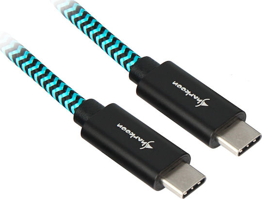Sharkoon Braided USB 3.1 Cable USB-C male - USB-C Blue 1m