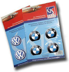 Auto Gs Adhesive Badges with Enamel Coating Lancia 6cm for Car Rims Multicolour 4pcs