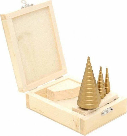 Geko Set of 3 Conical Drills HSS Titanium for Metal