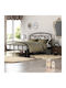 Basic Semi-Double Bed Upholstered with Brown Fabric for Mattress 120x200cm