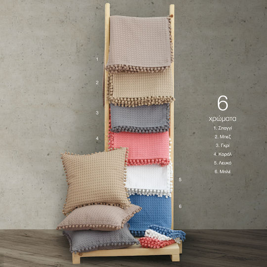 Borea Waffle Cubic Armchair Throw Pique 300x180cm Gray